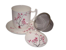 Încărcați imaginea în vizualizatorul galeriei - Cana de ceai cu strecurator Cherry Blossom 380 ml