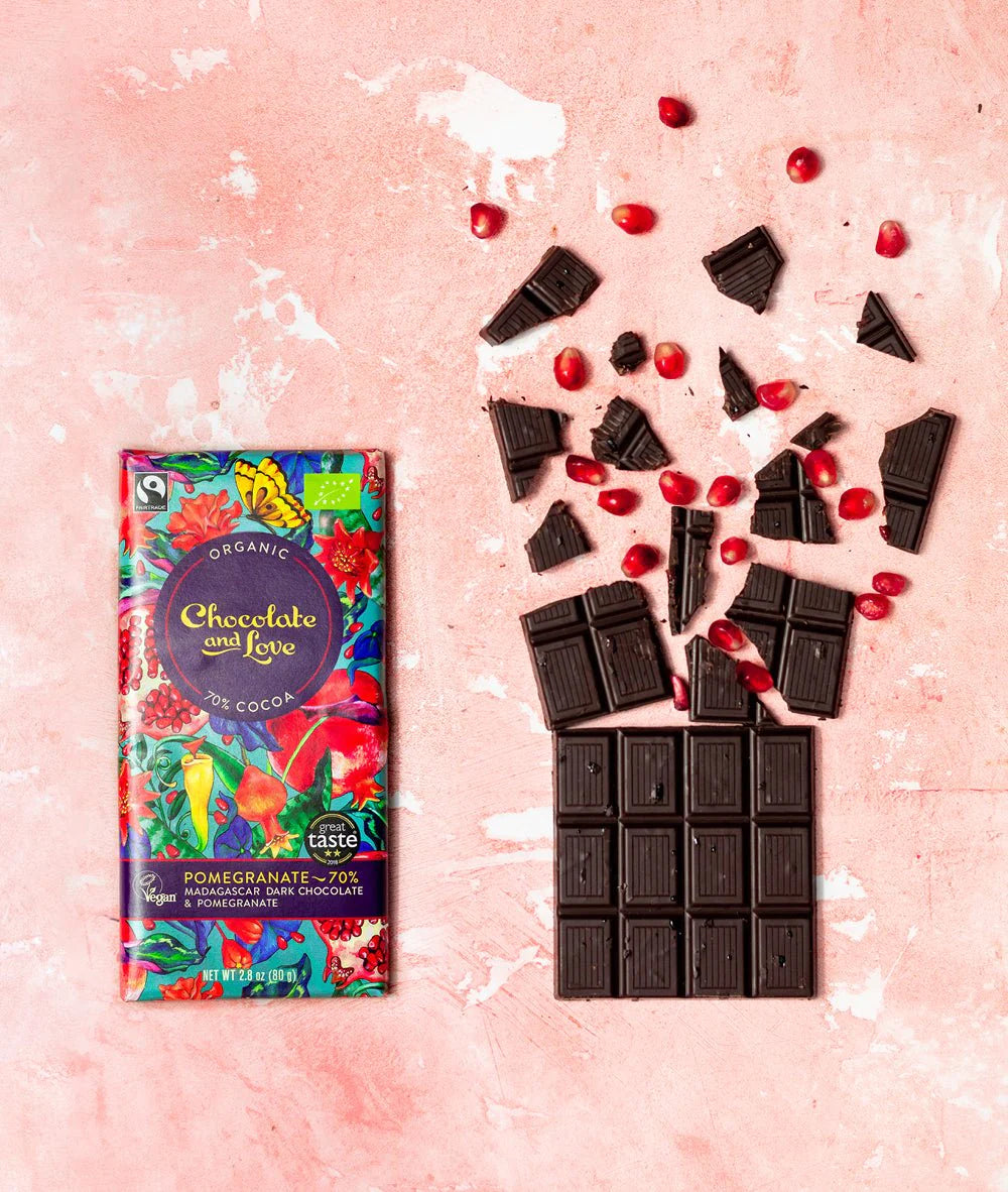 Веган органичен шоколад с нар, 70% какао, 80гр от Chocolate and Love P ...