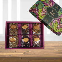 Încărcați imaginea în vizualizatorul galeriei - Cutie cadou cu ceai vrac din plante, 6 tipuri de amestec