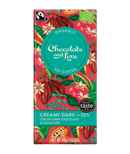 Заредете изображение във визуализатора на галерията – Creamy Dark органичен шоколад, 80гр, 55% какао от Chocolate and Love