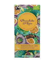 Заредете изображение във визуализатора на галерията – Черен шоколад PASSION FRUIT 65% какао, 80гр Chocolate and Love