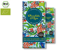 Заредете изображение във визуализатора на галерията – Морска сол и карамел органичен шоколад, 55% какао, 80 гр от Chocolate and Love