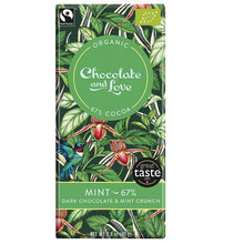 Заредете изображение във визуализатора на галерията – Мента веган шоколад с 67% какао, 80гр органичен, Chocolate and Love