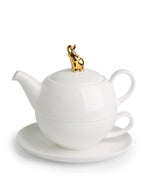 Indira Golden elephant 3-piece fine bone china tea set