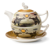 Sepia Elephant 3 Piece Fine Bone China Tea Set