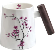 Чаша за чай с дървена дръжка Cherry Blossom 400 мл