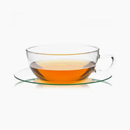 Cana din sticlă termorezistentă Medio 0,3 l cu farfurioară – Trendglas Jena