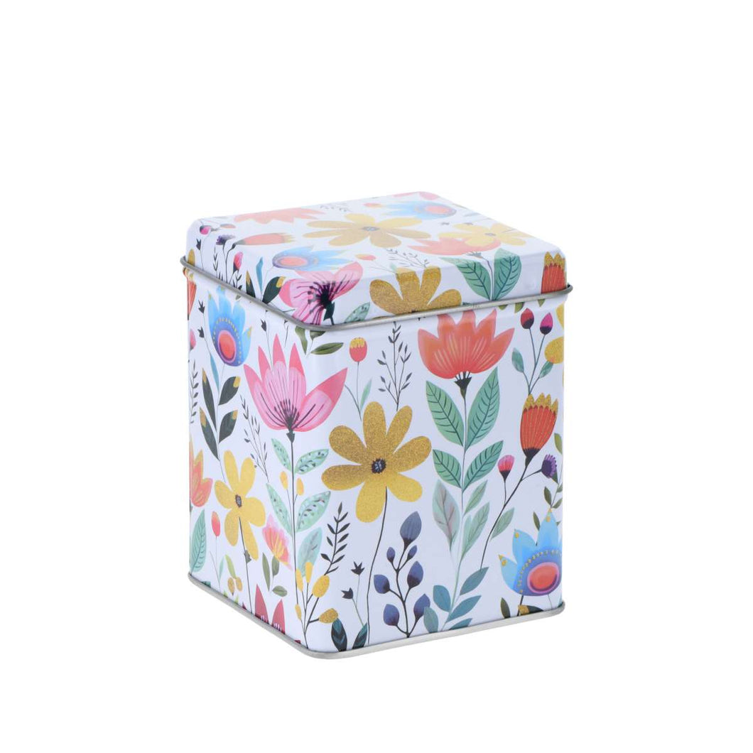 Кутия за чай с квадратен капак Flower 100гр.