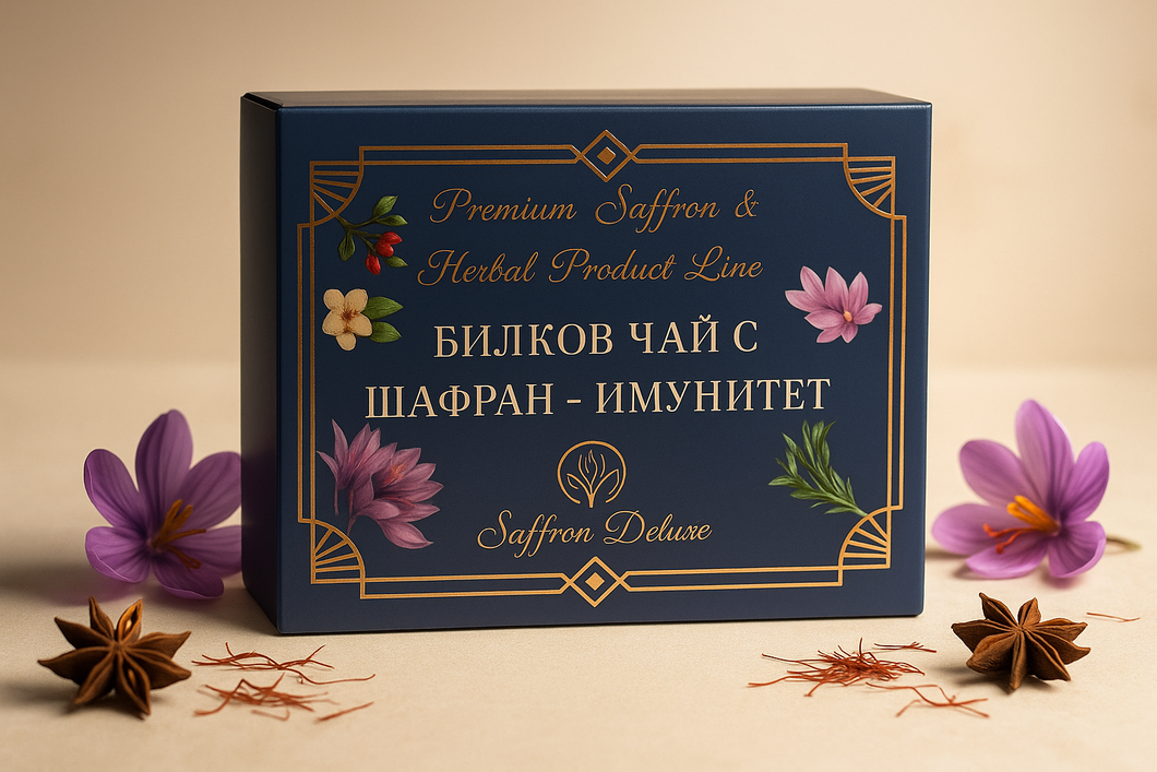 Премиум Луксозен чай с шафран - имунитет 20бр.