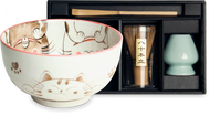 Set cadou din 3 piese cu carte, matcha și bol de matcha