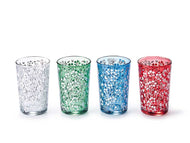 Set 4 pahare din sticla colorata 