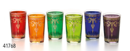 Set of 6 Sita colored glass cups, 120 ml each
