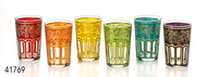 Set of 6 Hassieb colored glass cups, 120 ml each