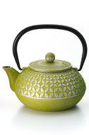 Cast iron teapot green with relief Hao 700 ml