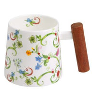 Fleurette tea cup with wooden handle 400 ml