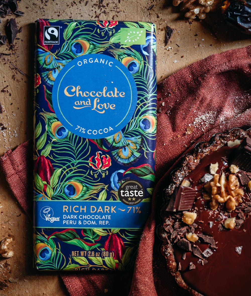Încărcați imaginea în vizualizatorul galeriei - Ciocolată organică vegană Rich Dark, 71% cacao, 80g de la Chocolate and Love