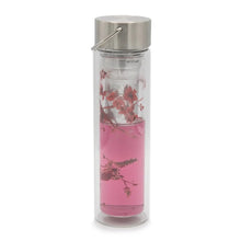 Încărcați imaginea în vizualizatorul galeriei - Sticla de ceai din sticla cu pereti dubli cu sita din otel inoxidabil Flowtea Cherry Blossom, 350 ml
