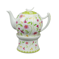 Elvi porcelain teapot with heater 1L