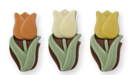 Belgian Chocolatier TULIPS Milk - orange / white / yellow 1 брой