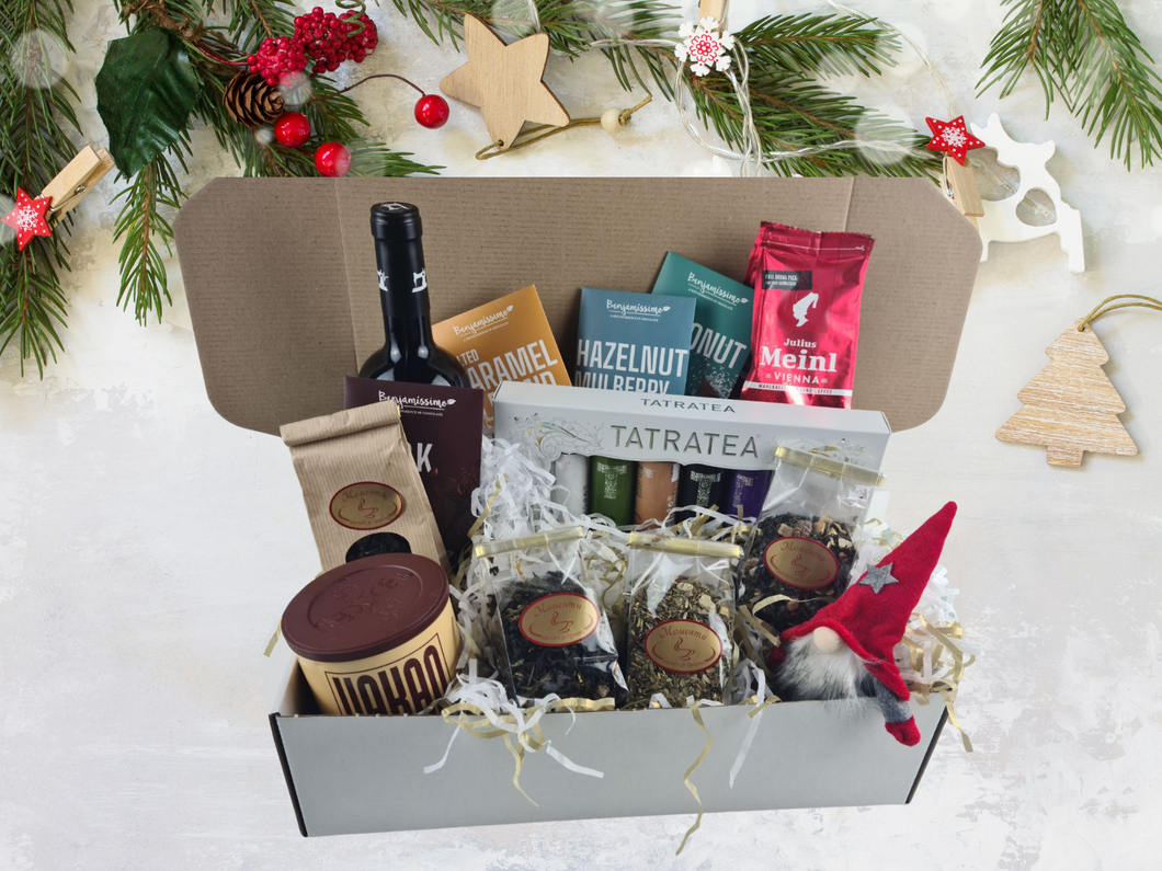 Голяма коледна подаръчна кутия “Празнично изкушение” – лукс, вкус и настроение в един впечатляващ подарък